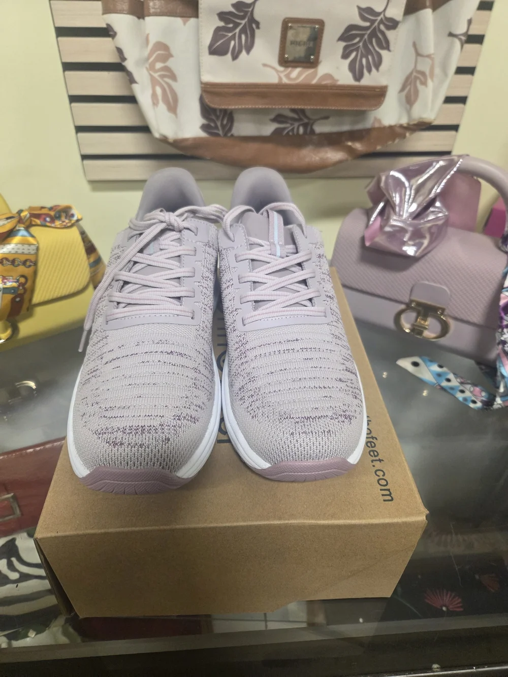 Lavender Purple Orthepedic Athletic Walking Work Sneaker w/inserts Womens US 8.5